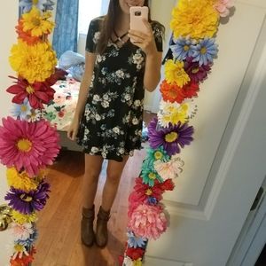 Pink Rose short cross cross neck floral dress